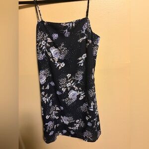 Miami Black and Blue Floral Mini Dress